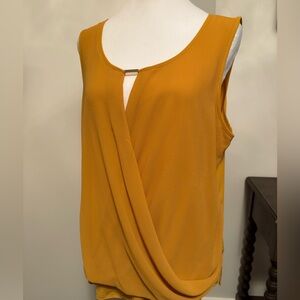 Suzy Shier Mustard Sleeveless Blouse